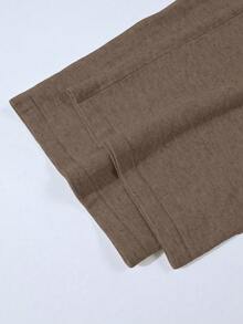 Franclia 2pcs/Set Women Casual Loose Knit Sweater & Pants Loungewear Set, Comfortable & Minimalist Design - Rust Brown - View 7