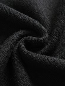 Seusyu Plus Size Women's Colorblock Tassel Design Knit Top And Pants Set - Black - View 3