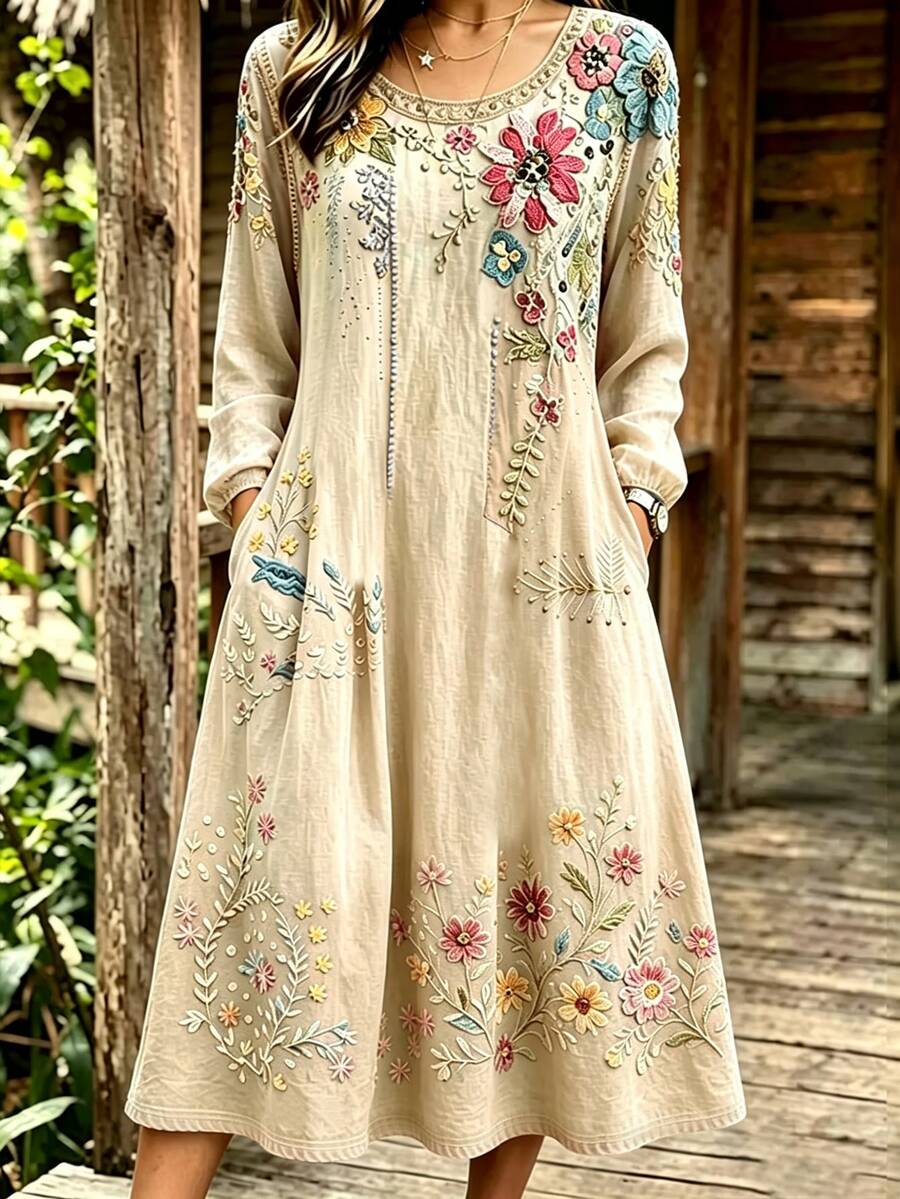 Bytebia Bytebia Women's Casual Floral Print Vacation Dress - Multicolor - View 1