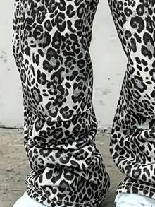Resyla Men Autumn Outdoor Clothing, Men's Casual Long Pants, Comfortable Regular Long Pants, Simple Leopard Print Pattern, Pattern Design, Daily Wear - Multicolor - View 4