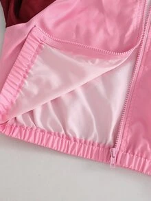 SHEIN 女童拼色休閒可愛運動酷女孩套裝，秋季返校萬聖節運動風，粉色白色酒紅色校外慢跑穿搭 - 彩色 - 查看 8