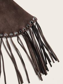 Opulessa Summer Beach Night Out Vacation Festival Casual Boho Women's Solid Color Fringe Halter Top Fall Outfits Sexy Party Elegant Dark Brown - Coffee Brown - View 8