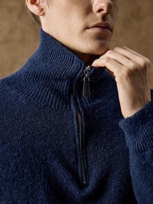 Manfinity Homme 男士純色休閒百搭日常穿著長袖針織衫 辦公工作穿搭 海軍藍 秋季 - 寶藍色 - 查看 8