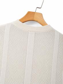 Manfinity CasualKnits Men's Solid Color Casual Versatile Daily Wear Knitted Vest - Apricot - View 6