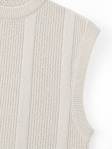 Manfinity CasualKnits Men's Solid Color Casual Versatile Daily Wear Knitted Vest - Apricot - View 4