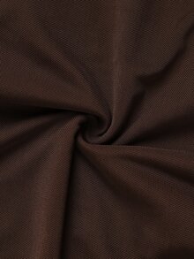 Elenzga تي شيرت نسائي مقاس كبير بلون موحد مع طيات وياقة شال أنيق وكاجوال مناسب للاستخدام اليومي والحفلات والخروج والمناسبات الرسمية والتنقل والغداء والزفاف كضيف صيفي بني - بني - مشاهدة 8