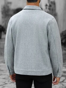 Manfinity Homme Men's Minimalist Casual Commute Short Coat - Grey - View 2