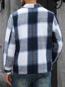 Manfinity Homme Men's Autumn-Winter Old-Money Jacket, Yarn-Dyed Plaid Fabric. Y2K-Themed Gift For Christmas & Halloween. - Multicolor - View 2
