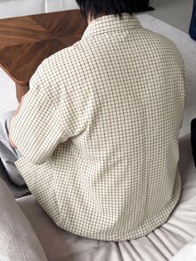 STEELVANCE 男士小格紋短袖襯衫，經典街頭風，適合正式或休閒場合，度假、晚餐聚會、海灘夏季穿搭 - 彩色 - 查看 6