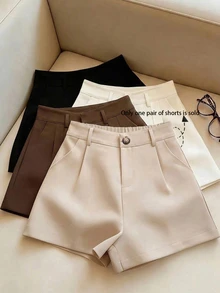 EMERY ROSE Plus Size Women Loose Casual Shorts - Khaki - View 3