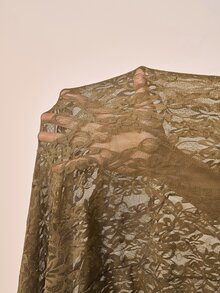 Zivah New Elegant Women's New Chinese Style Frog Button Design French Lace Fabric Bell Sleeve Long Dress, Reversible Wearable Cover-Up, Suitable For Multiple Occasions, Beach Vacation, Commuting, Travel, Party, Gathering - Brown - View 11