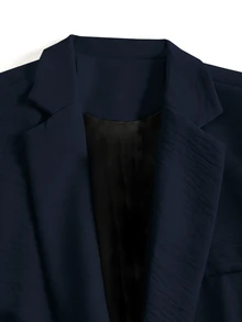 Manfinity Mode Men's Solid Color Casual Business Suit Set, Suitable For Daily Commuting Wear, Also An Ideal Gift For Boyfriend And Husband, Formal, Old Money - Navy Blue - View 5