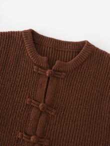 LUMIGAL Women's Solid Color Casual Versatile Daily Wear Long Sleeve Sweater - Brown - View 8