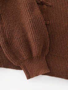 LUMIGAL Women's Solid Color Casual Versatile Daily Wear Long Sleeve Sweater - Brown - View 7