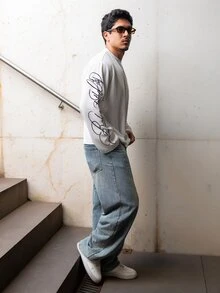 FELIPE ZIMMER FELIPE ZIMMER Áo thun nam tay dài in họa tiết cổ điển thường ngày - trắng - Xem 3