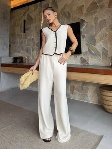 BiaLiraa Women Two Pieces Outfits For Daily Wear Summer CasualAsymmetric - Apricot - View 7
