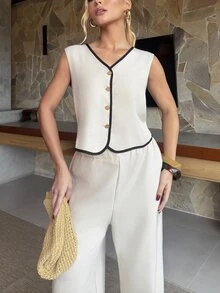 BiaLiraa Women Two Pieces Outfits For Daily Wear Summer CasualAsymmetric - Apricot - View 6