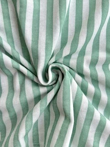 SHEIN Cute Avocado Graphic Vertical Stripe Long Sleeve Pajama Set For Women Soft Comfortable Home Sleepwear Set - Green - View 8