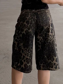 BiaLiraa Women's Leopard Print Woven Pocket Casual Versatile Fashion Shorts - Brown - View 5