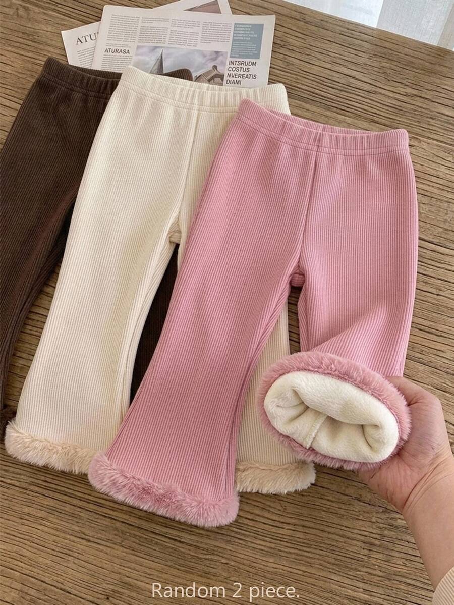 SHEIN 2PCS Young Girls Pants - Multicolor - View 1