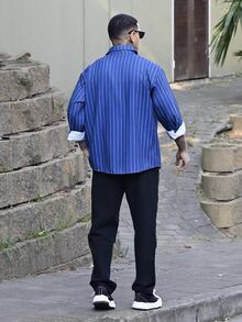 Devon Thys 男士亞麻長褲，輕量透氣夏季抽繩彈性腰長褲，休閒度假、休閒旅行與通勤，度假風穿搭 - 黑色 - 查看 4
