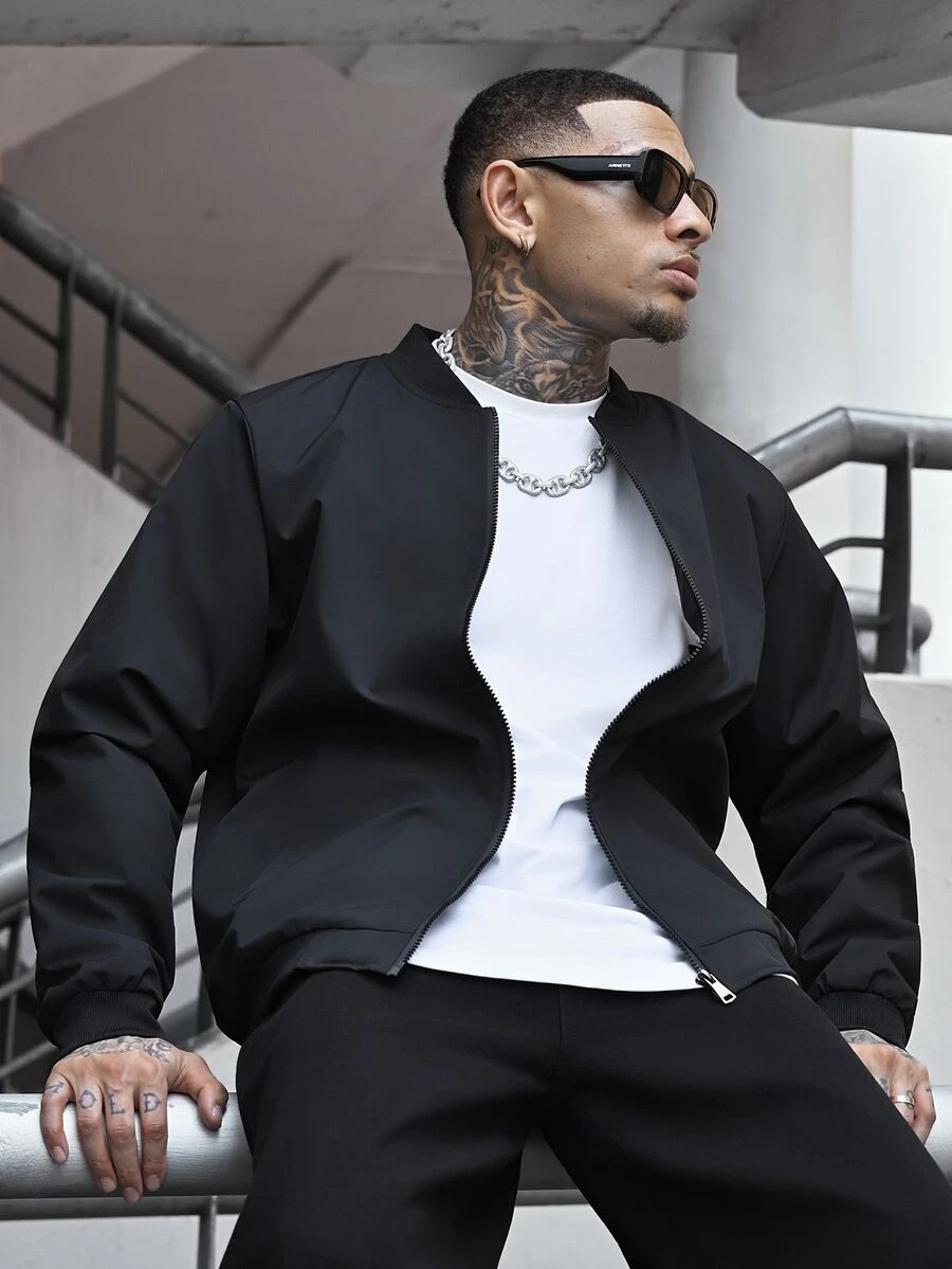 Devon Thys Men's Fashionable Thermal Lined Casual Jacket, Suitable For Autumn/Winter, Everyday Wear - Black - View 1