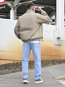 Devon Thys 男士加厚保暖拉链外套，冬季款 - 卡其色 - 查看 4