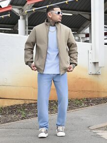 Devon Thys 男士加厚保暖拉链外套，冬季款 - 卡其色 - 查看 2