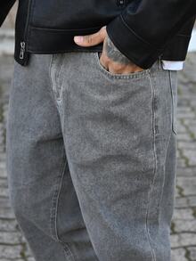 Devon Thys Men's Casual Distressed Tapered Denim Jeans - Grey - View 6
