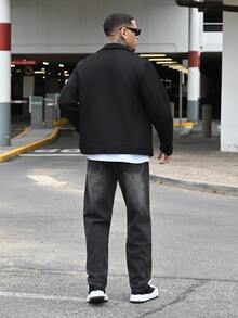 Devon Thys Men Long Sleeve Zip Up Slant Pocket Jacket, Fall - Black - View 4