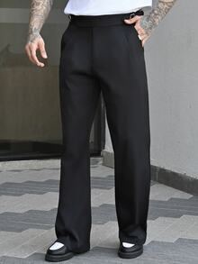 Devon Thys 男士黑色微喇叭休闲裤 - 黑色 - 查看 4