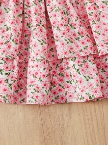Joliand Joliand 2pcs Tween Girls White Summer Tropical Vacation Holiday Outfit,Fitted Ditsy Floral Ruffle Hem Camisole & Mini Skirt Set,Cute Youth Kid Spring Clothes - Multicolor - View 3