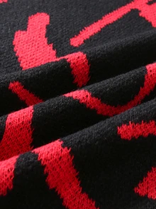 NEOSTRIT Men's Patterned Crew Neck Long Sleeve Casual Versatile Sweater - Black - View 5