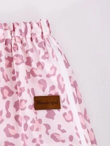 SHEIN Tween Girls Pink Leopard Zipper Jacket Y2K Streetwear Sleeve Jogger Pants Autumn Winter Tracksuit Se - Pink - View 7