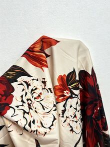 GlowEve CURVE Plus Size Floral Print Ruffle Sleeve Maxi Dress, Casual Resort, Romantic Date Party, Summer Beach Gown - Red - View 4