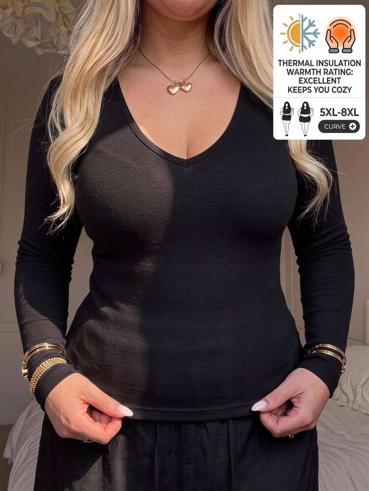 SHEIN CURVE+ 2PCS Plus Size T-Shirts Fall - Black and White - View 2