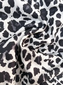 SHEIN Holidaya 女款復古休閒豹紋收口腳踝長哈倫褲 - 白色 - 查看 8