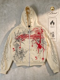 ROMWE MEN 2026 Autumn/Winter New Unisex Couple Matching Brand Vintage Heavy-Duty Hooded Sweatshirt Jacket, American Retro Graphic Design, Men's Hooded Sweatshirt, Women's Street Fashion Casual Y2K Style Winter Sweatshirt