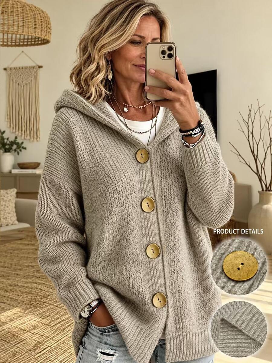 Weeklong Plus Size Women's Casual Autumn/Winter Knit Cardigan ...