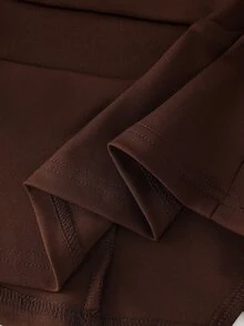 Yalmera Women's Autumn Solid Color Long Sleeve Pleated Design Metal Single Button Jacket - Brown - View 9