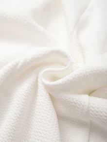 SHEIN LUNE Women's Casual Textured Unlined Collarless Long Sleeve Blazer, Suitable For Autumn Wear - White - View 10