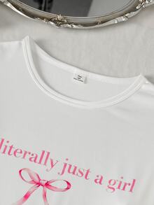2pcs Girls Teenager 4-Piece Set Loungewear Long Sleeve Top With Cut-Out Print Full Digital Print Long Pants In Milk Silk Fabric Comfortable Homewear - White - View 6