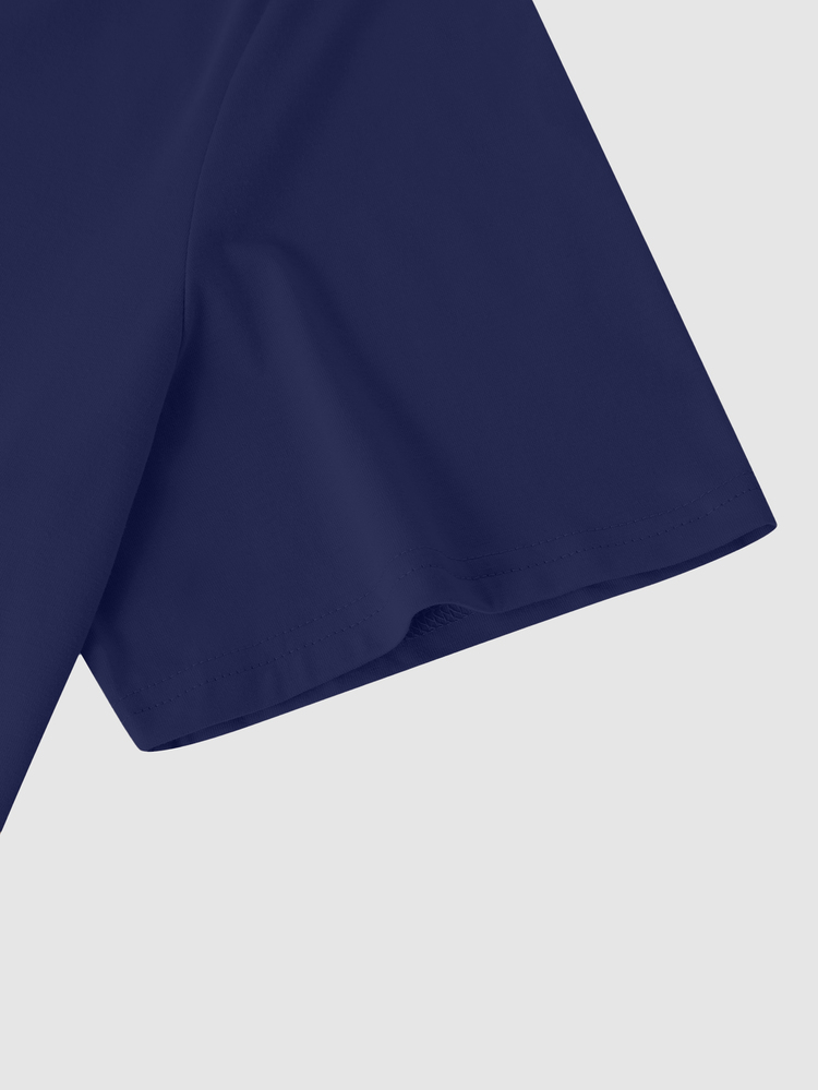 Manfinity Homme Men's Plus Size 100% Cotton T-Shirt: Oversized Fit, Short Sleeve, Solid Blue Tee For Casual Wear - Royal Blue - View 3