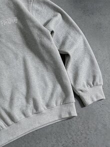 PAVTROS 男士春秋休閒時尚字母刺繡半拉鍊 Polo 領運動衫 - 灰色 - 查看 3