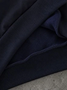 2pcs Boys Teen Sports Casual Cool Comfortable Pullover Hoodie & Long Pants Set, Hasselblad Line Design Accents, Comfortable Fabric, Suitable For Multiple Occasions And Seasons Like Autumn - Navy Blue - View 8