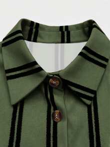 Linhara CURVE Plus Size Woven Casual Vacation Daily Commute Office Wear Simple Summer Fashion Women's Dress - Green - View 5