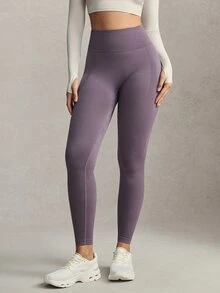 Activina Women's Seamless Sports Leggings 2 Pieces Set Black & Purple,Suitable For Yoga ,Pilates ,And Workout. - Multicolor - View 11