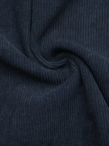SHEIN LUNE Women's Contrast Color Notch V-Neck Rolled Sleeve Casual Shirt - Navy Blue - View 6