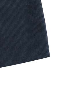 SHEIN LUNE Women's Contrast Color Notch V-Neck Rolled Sleeve Casual Shirt - Navy Blue - View 5