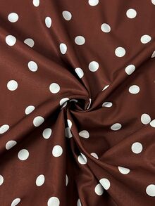 SHEIN Clasi Women's Elegant Coffee Color Polka Dot Bow Design Lantern Sleeve Fashion Blouse, Autumn/Winter New Style, Versatile - Multicolor - View 5